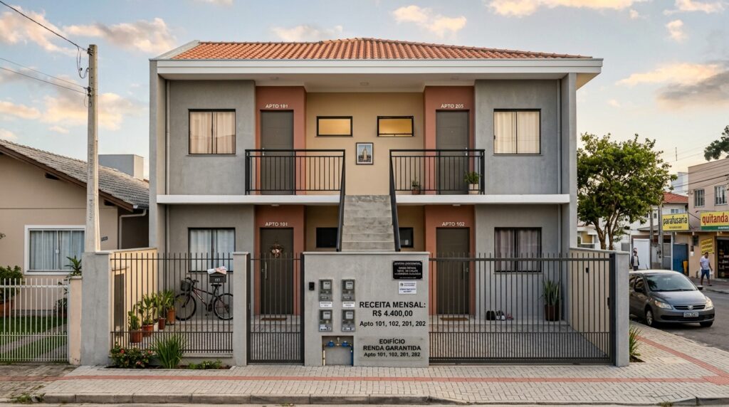Quanto custa construir um sobrado com 4 apartamentos de 40 m² para ter renda de R$ 4.400 por mês de aluguel
