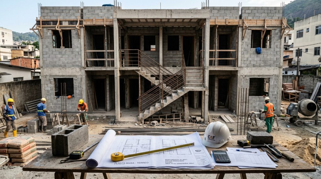 Quanto custa construir um sobrado com 4 apartamentos de 40 m² para ter renda de R$ 4.400 por mês de aluguel