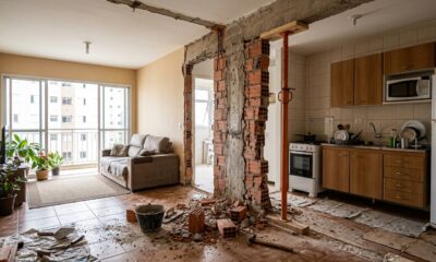 Mulher reforma o apartamento, derruba uma parede para integrar a sala com a cozinha e durante a obra descobre que colocou todo o prédio em perigo: aquela divisória era estrutural e sustentava o andar de cima