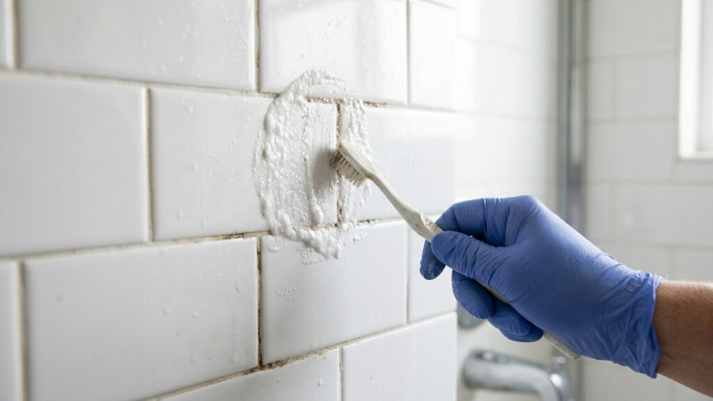Misturar bicarbonato com água oxigenada de volume 10: a pasta clareadora caseira que limpa juntas amareladas de azulejos sem soltar gases tóxicos