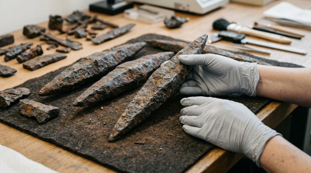 'Tesouro enferrujado' encontrado no rio Danúbio está cheio de barras de ferro de 2.000 anos que poderiam equipar um exército inteiro com armas