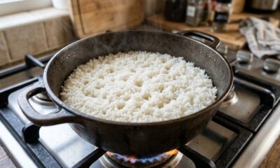 Chefs de cozinha afirmam: “Para o arroz ficar soltinho, não mexa depois de adicionar a água, mas deixe a panela quieta por cerca de 15 minutos até secar”