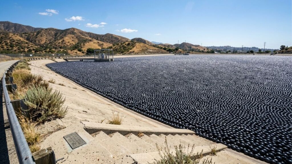 As 96 milhões de bolinhas pretas que Los Angeles jogou num reservatório para proteger a água potável do sol