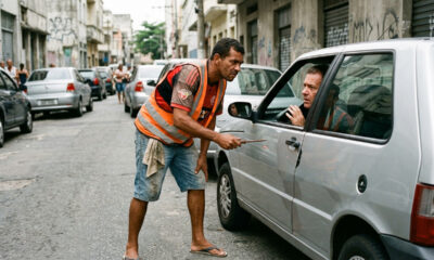 Flanelinha exige R$ 50 para vigiar carro na rua, ameaça riscar a lataria do veículo e acaba preso em flagrante pela PM por crime de extorsão