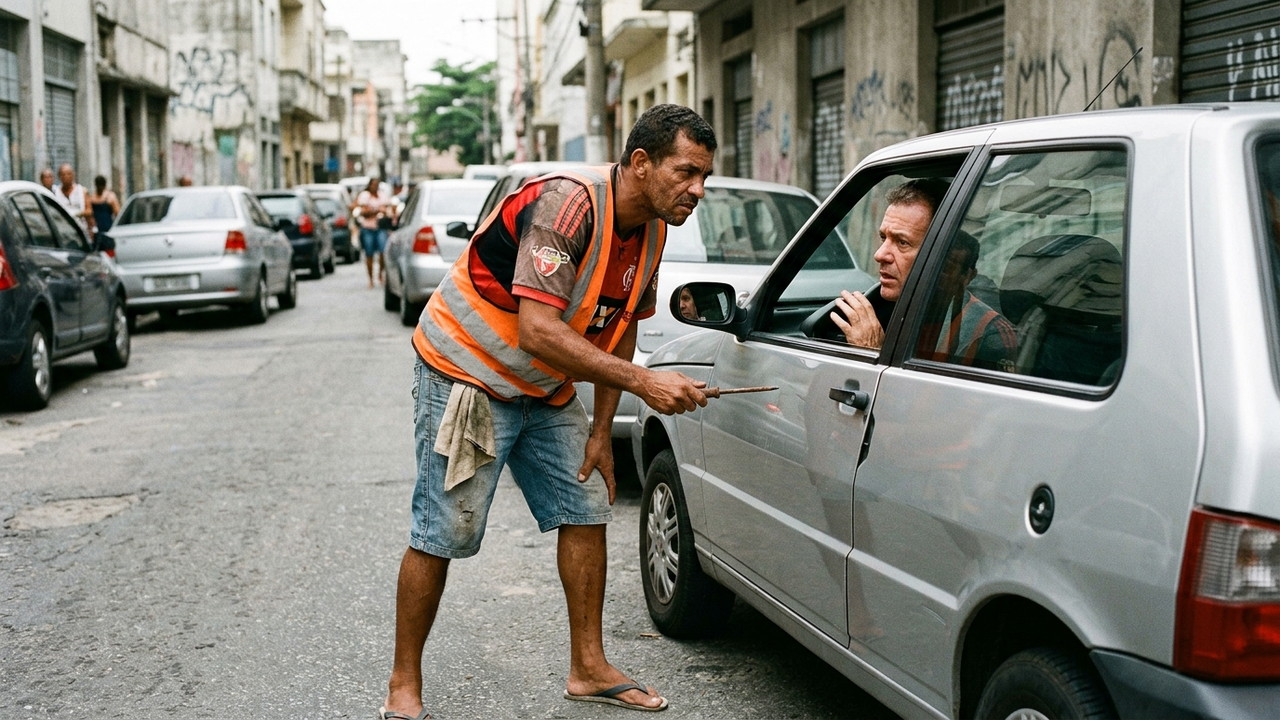 Flanelinha exige R$ 50 para vigiar carro na rua, ameaça riscar a lataria do veículo e acaba preso em flagrante pela PM por crime de extorsão