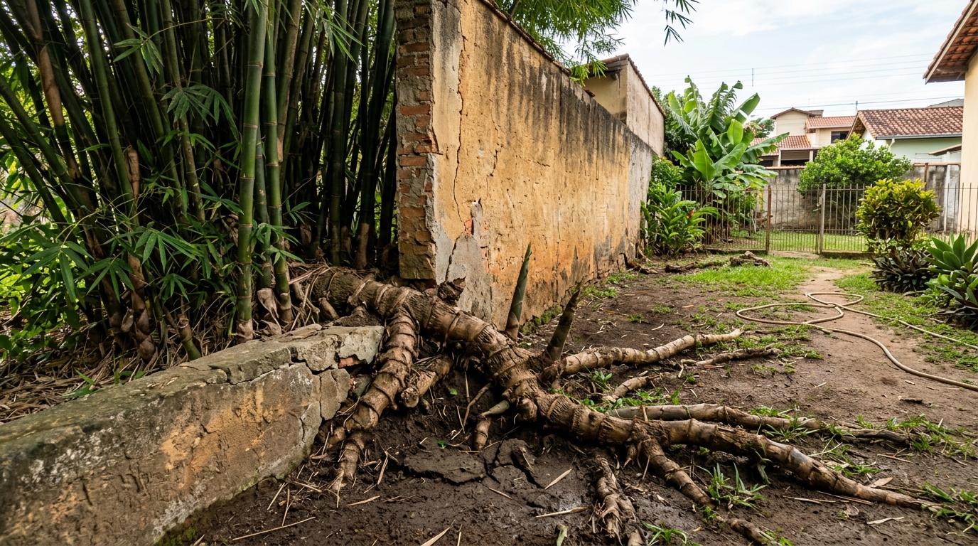 Vizinho planta bambu de 5 metros na divisa para tapar a vista da varanda e descobre que a raiz invasora tem regra própria no Código Civil