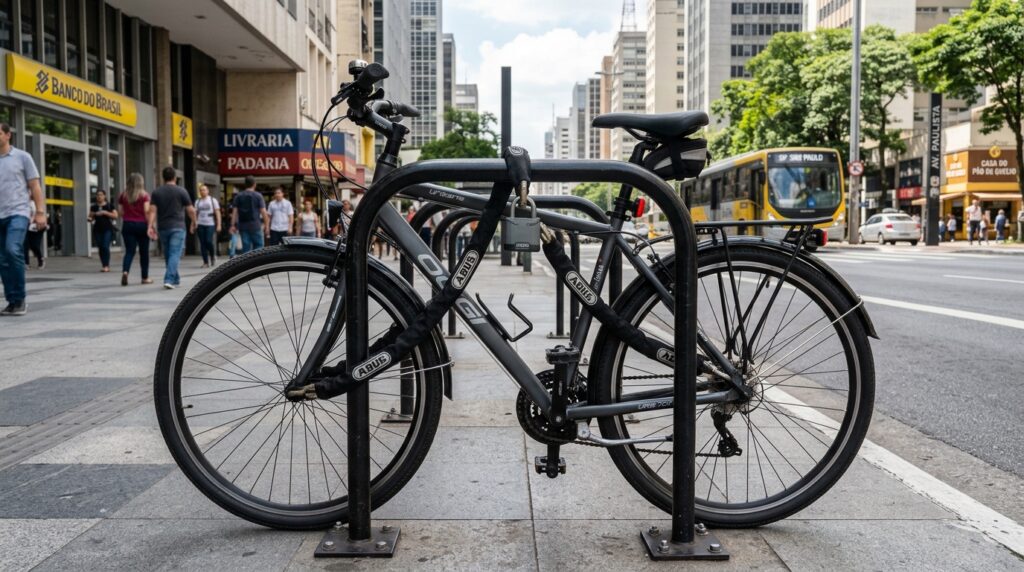 Você usa uma corrente pesada contra roubo de bicicleta, mas dessa forma você realmente ajuda o ladrão
