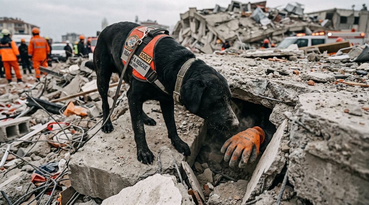 Labrador preta passa anos em um abrigo e surpreende ao se tornar heroína de busca e resgate