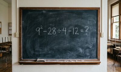 Quem estudou nos anos 80 e 90 consegue chegar ao resultado de 9² – 28 ÷ 4 – 12