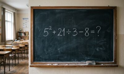 Quem estudou nos anos 80 e 90 consegue resolver esta sem calculadora: 5² + 21 ÷ 3 – 8