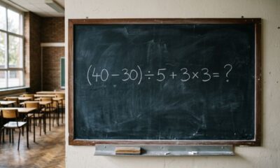 A maioria começa pela parte errada: (40 – 30) ÷ 5 + 3 × 3