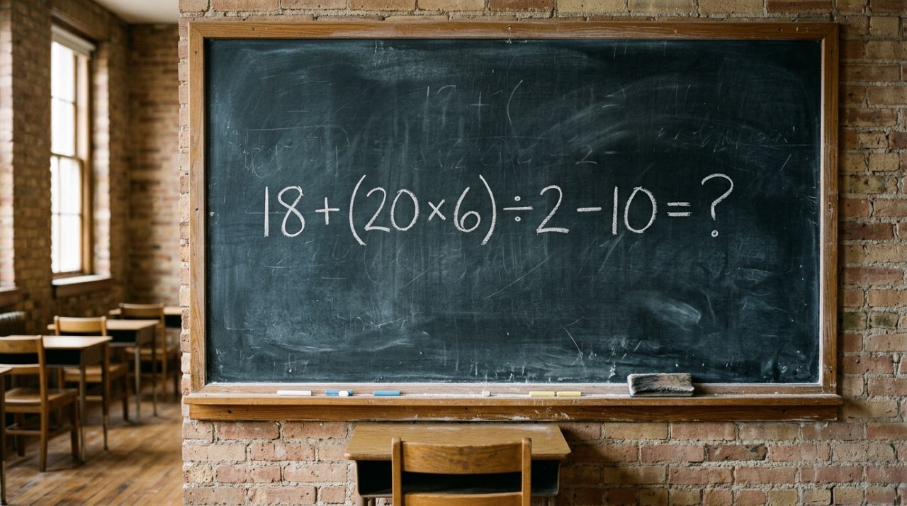 Você consegue resolver 18 + (20 × 6) ÷ 2 − 10 em apenas 9 segundos sem cair na armadilha da conta?