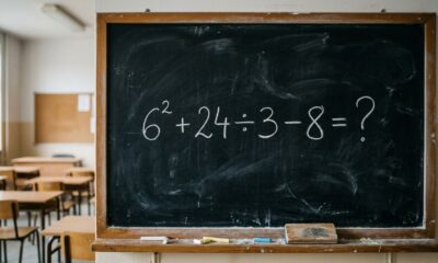 Quem estudou nos anos 80 e 90 consegue resolver esta sem calculadora: 6² + 24 ÷ 3 – 8