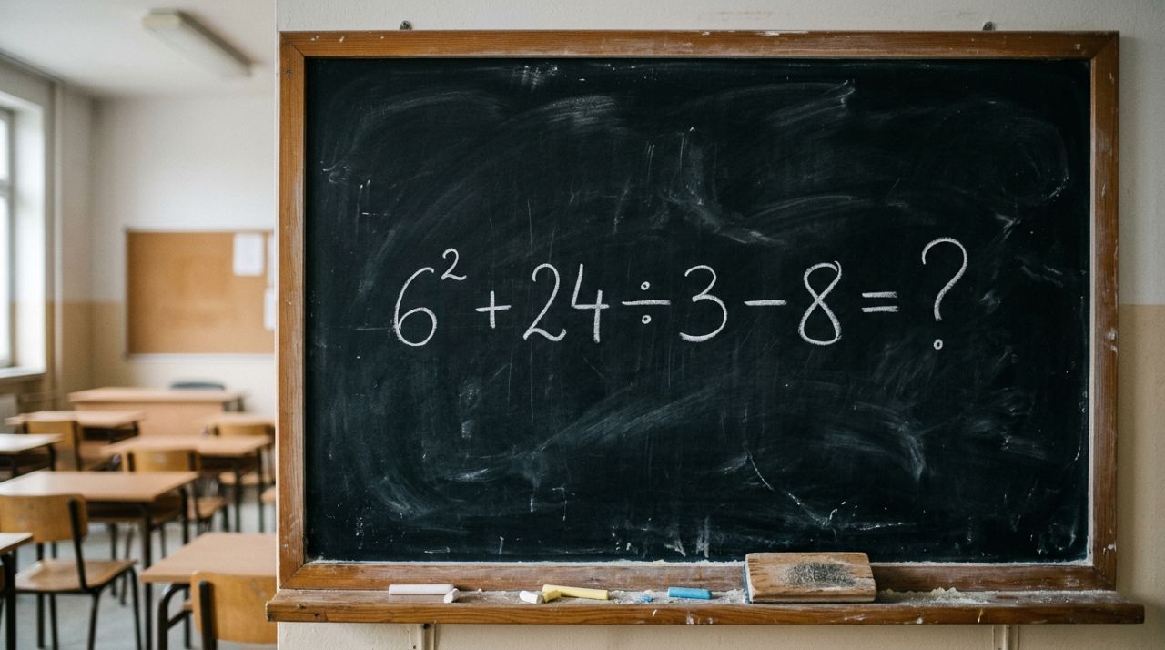 Quem estudou nos anos 80 e 90 consegue resolver esta sem calculadora: 6² + 24 ÷ 3 – 8
