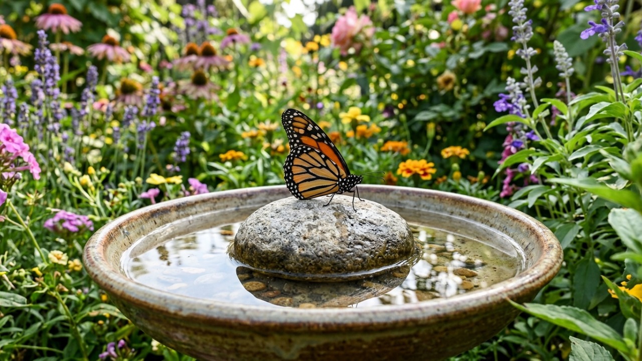 Coloque uma pedra em um prato e deixe no jardim: suas plantas, pássaros e pequenos visitantes podem agradecer