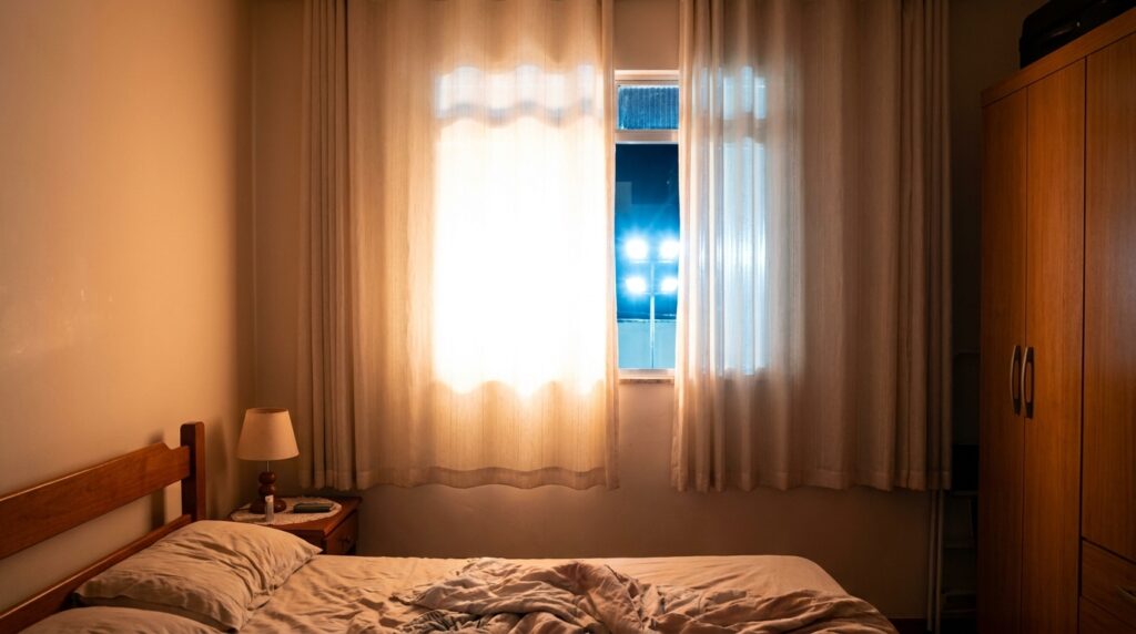 Vizinho instala oito holofotes de LED apontados para o quarto do casal ao lado por briga de vaga na garagem, perde ação por ato emulativo e paga R$ 900 por dia até apagar as luzes