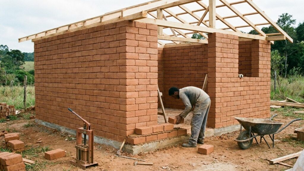 Quanto custa fazer uma casa de 48 m² com tijolo ecológico e qual a diferença no orçamento final