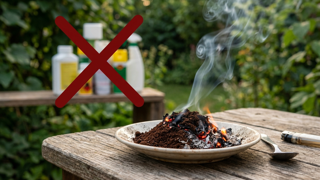 Sem inseticida químico, nem venenos: a melhor forma de repelir pernilongos queimando borra de café seca em um pires na varanda de casa