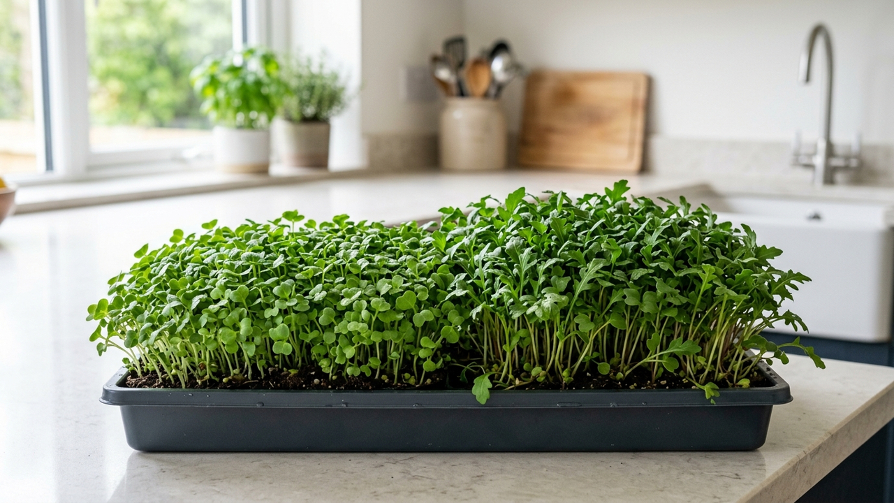 Como cultivar microverdes nutritivos de repolho e rúcula em bandejas sobre a geladeira em apenas 7 dias usando pouca água e substrato leve