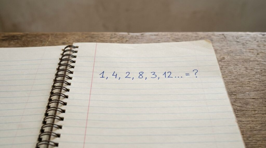1, 4, 2, 8, 3, 12… consegue descobrir os próximos dois números sem chutar?