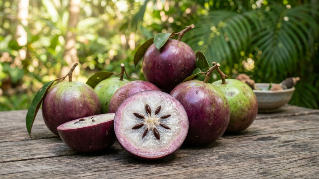 Adeus, caqui: essa fruta de casca roxa e polpa translúcida nasce em árvore de folhas douradas e tem sabor doce que lembra geleia natural