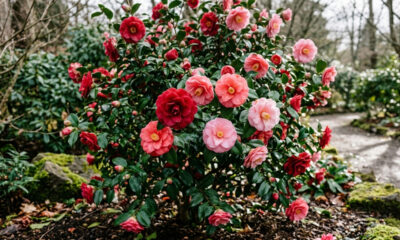 Esse arbusto ornamental dá flores de inverno que parecem de cera e exige solo ácido para encher o quintal de botões vermelhos e rosas