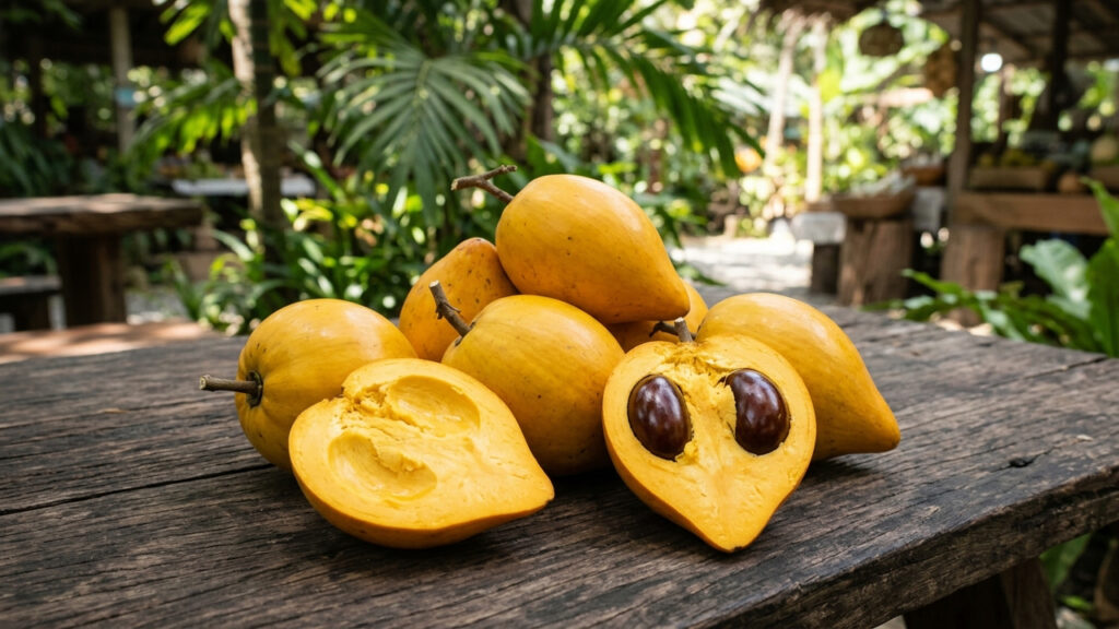 Adeus, manga: essa fruta de casca amarela aveludada tem polpa cremosa que lembra a mistura de gema de ovo doce com calda de caramelo no quintal