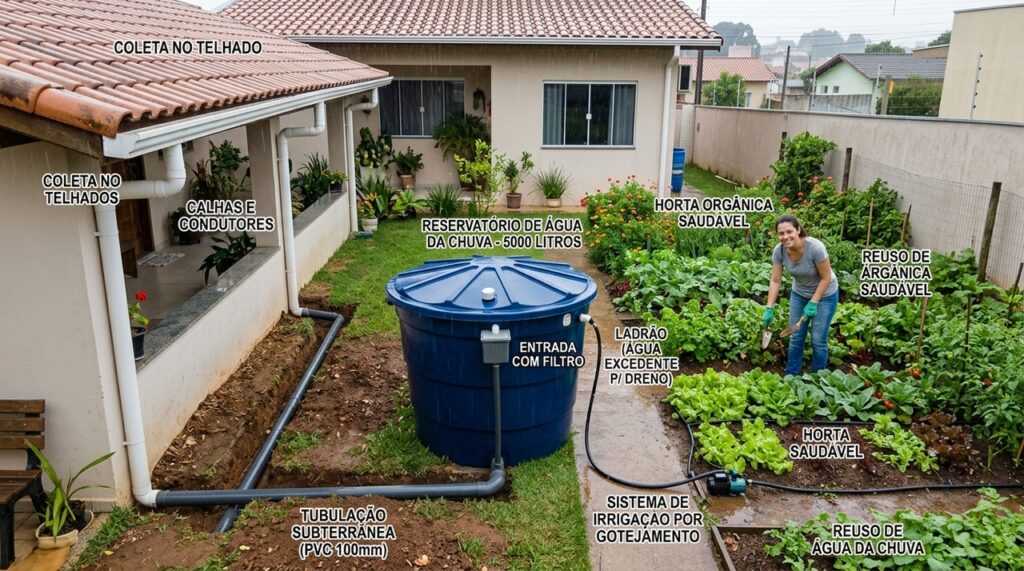 Por que colocar um tubo de drenagem no jardim ajuda a aproveitar a água da chuva para regar as plantas sem desperdício