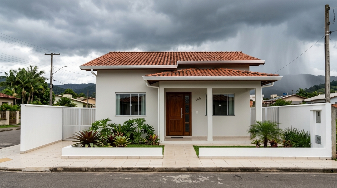 Morador reforma a fachada da casa e descobre como evitar que a pintura estrague rapidamente durante o período de chuva