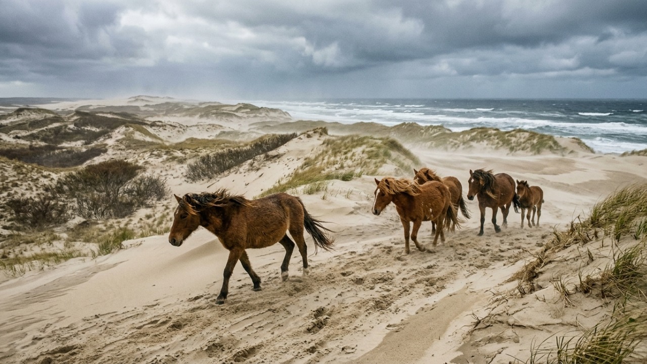 Em 1760, um comerciante deixou cavalos em uma ilha sem árvores no Atlântico e, 260 anos depois, centenas de descendentes selvagens ainda vivem livres por lá