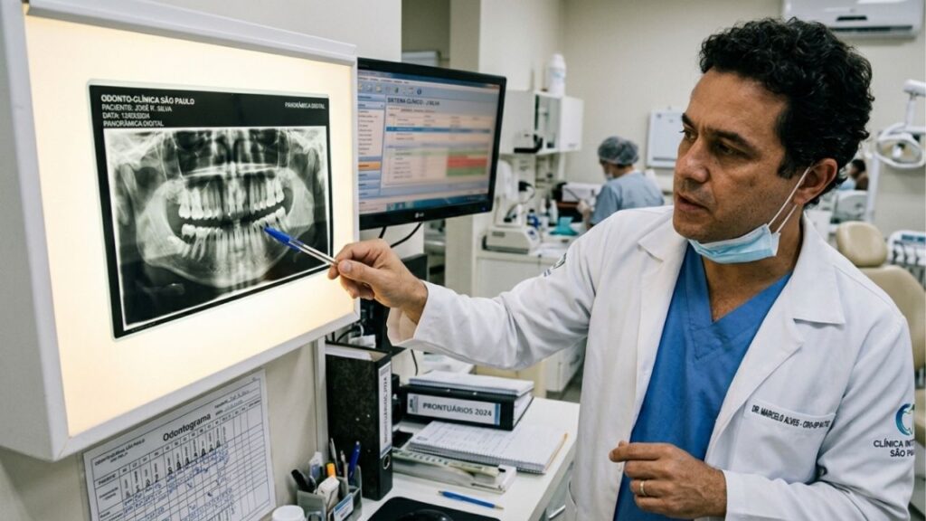 Dentista que trata gengivite há anos repete o mesmo aviso: a escova de dentes precisa ter cerdas macias para não causar retração, o fio dental deve abraçar a lateral do dente entrando levemente no sulco, pastas com carvão ativado apenas lixam e desgastam o esmalte, e é sempre o acúmulo silencioso de tártaro que leva à perda óssea irreversível