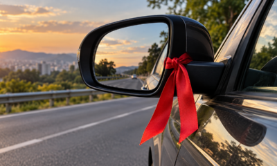 O que significa encontrar uma fita vermelha amarrada no retrovisor de um carro na estrada?