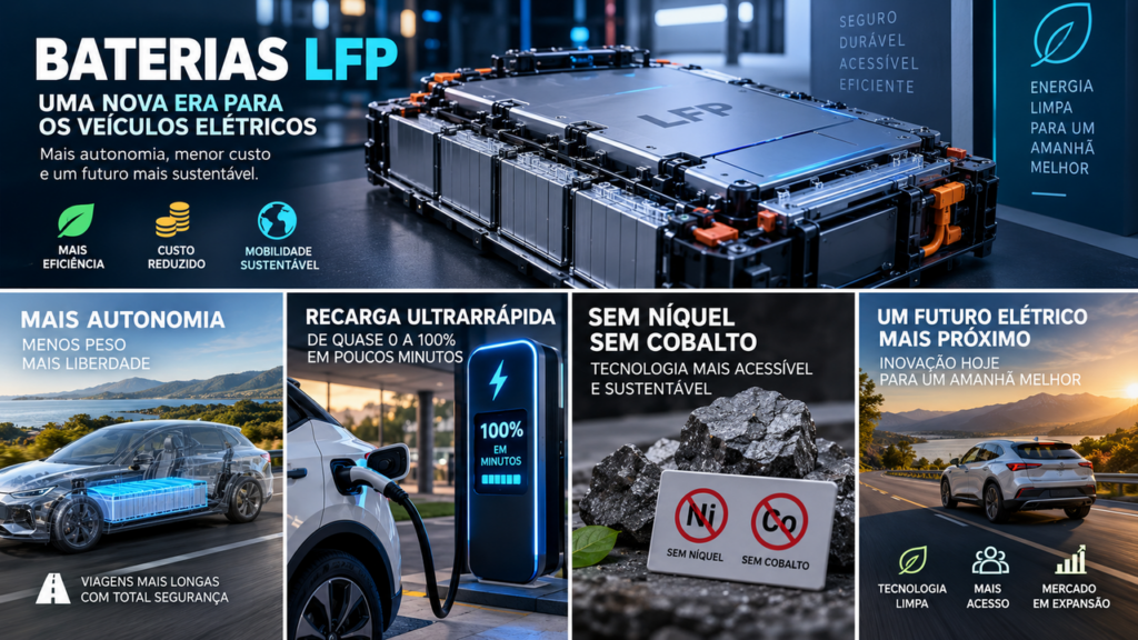 Baterias de fosfato de ferro e lítio aumentam a autonomia dos veículos elétricos