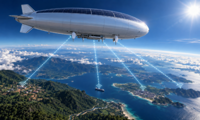 Um dirigível com servidores e antenas celulares a bordo realizou um voo de 30.000 km sobre parte do planeta, com quase zero consumo de energia para propulsão