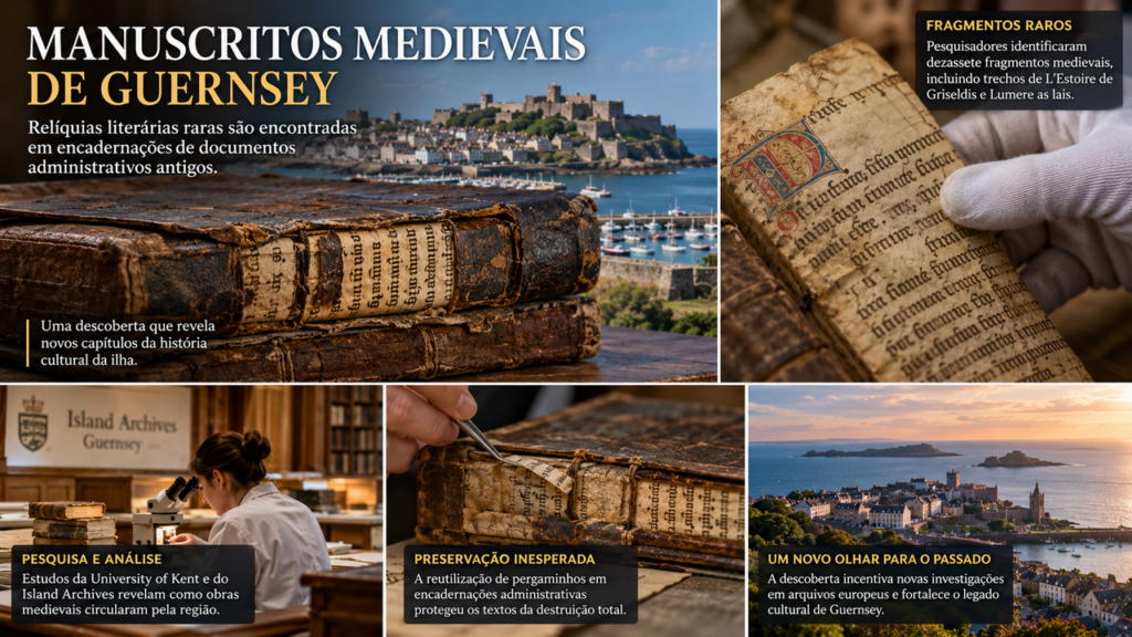 Pesquisadores encontram 17 manuscritos medievais escondidos em capas de documentos antigos guardados nos arquivos de Guernsey