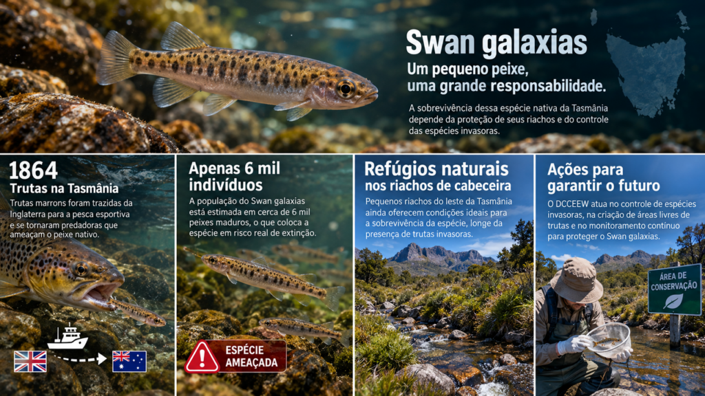 Uma estratégia nos rios da Tasmânia tenta salvar peixe nativo de um predador introduzido há mais de 160 anos
