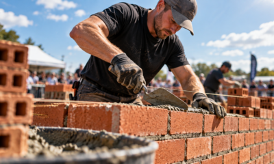 Pedreiro quebra recorde mundial que durava mais de 30 anos ao assentar 1.065 tijolos em apenas uma hora e impressiona até profissionais experientes da construção civil