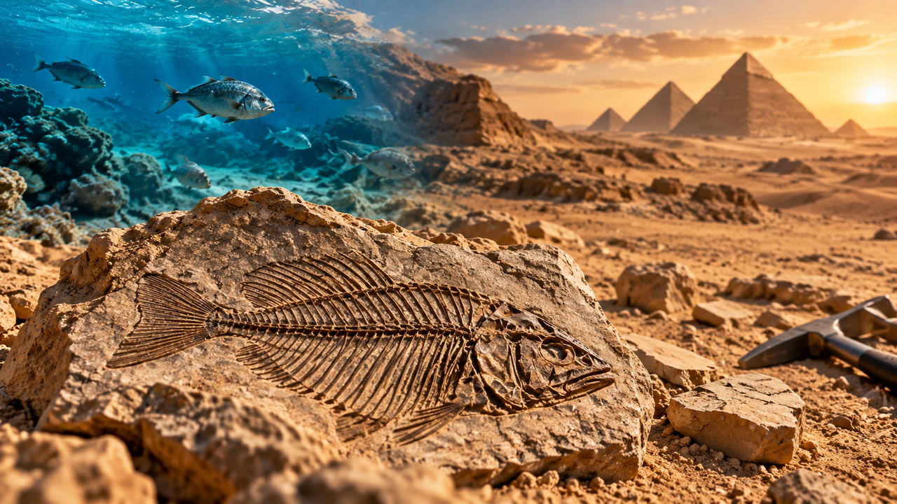 Quase 500 peixes fossilizados por 62 milhões de anos aparecem no deserto do Egito e revelam um antigo oceano formado pouco depois do fim dos dinossauros