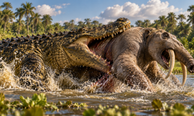 Há 12 milhões de anos, um crocodilo gigante dominava os pântanos da América do Sul e fósseis revelam as marcas assustadoras de seus ataques contra mamíferos de mais de uma tonelada