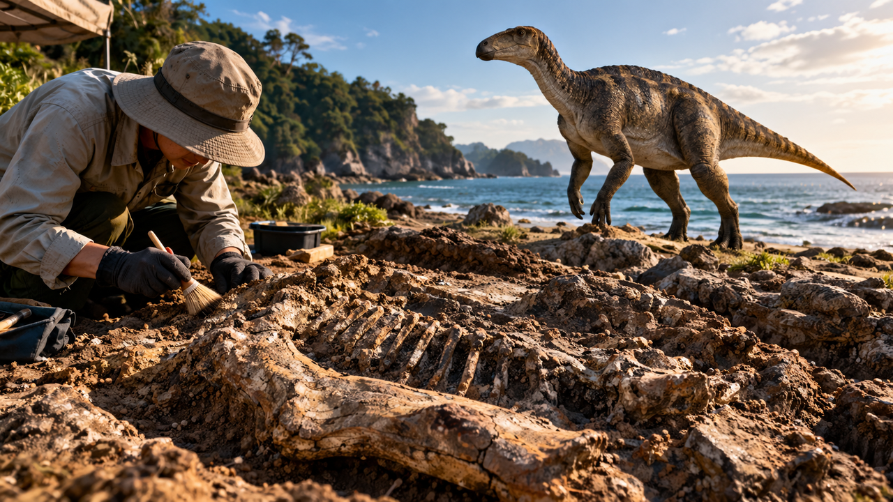 Fóssil esquecido por 27 anos finalmente é identificado como um dinossauro de 3 metros que vivia nas antigas costas do Japão
