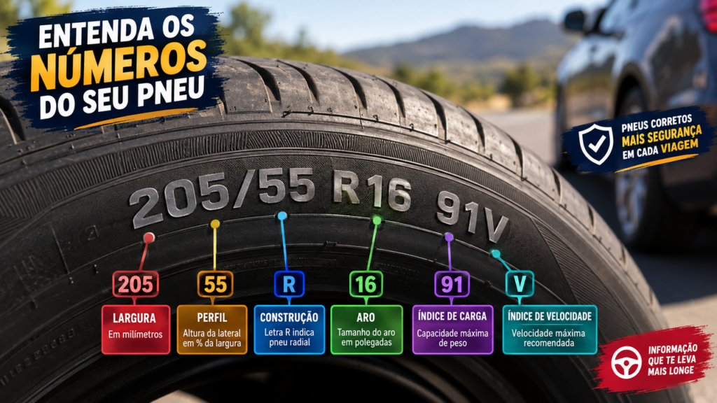 O código escondido na lateral do pneu pode revelar muito mais do que o tamanho: veja como interpretar cada número antes de trocar os pneus do carro