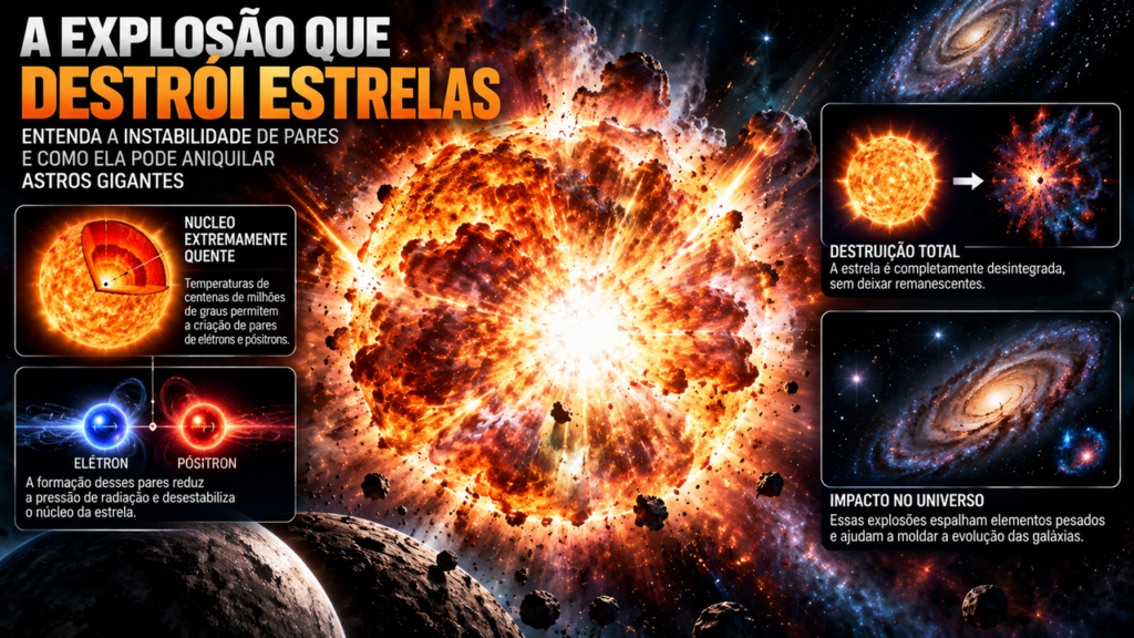 Uma estrela simplesmente desapareceu: fenômeno cósmico extremo provoca uma explosão tão poderosa que destrói o astro por completo e não deixa nem buraco negro nem estrela de nêutrons