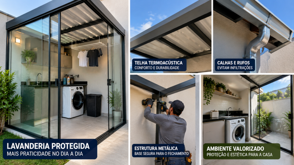 Morador fecha uma área de serviço de apenas 6 m² e descobre quanto precisa gastar com vidro, telha e mão de obraMorador fecha uma área de serviço de apenas 6 m² e descobre quanto precisa gastar com vidro, telha e mão de obra