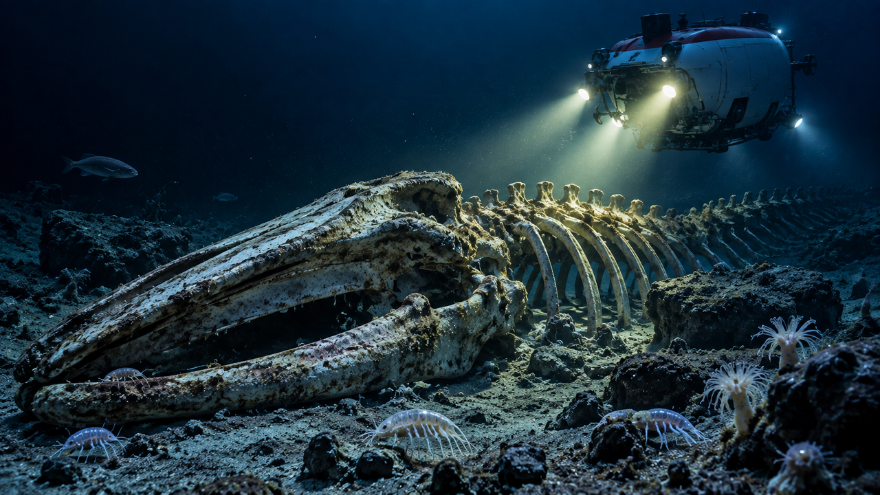 Cientistas encontram necrópole de baleias no fundo do Oceano Índico e descobrem fósseis de 5,3 milhões de anos escondidos a 7 mil metros de profundidade