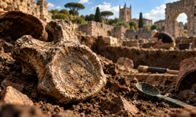 Arqueólogos encontram fóssil de criatura marinha extinta em poço de 1.800 anos e revelam um hábito inesperado dos antigos moradores
