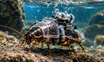 Baratas ciborgues ganham trajes de mergulho impressos em 3D e conseguem permanecer submersas por até três horas em testes científicos