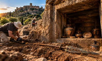 Tumba etrusca de 2.600 anos é encontrada intacta e revela objetos raros que ajudam a reconstruir os costumes de uma antiga civilização