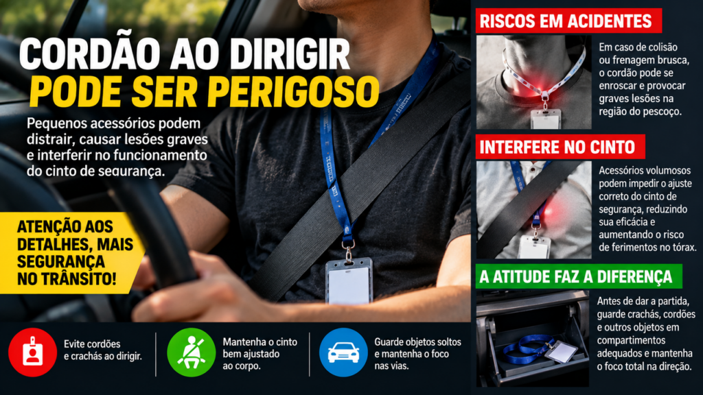 Tirar este acessório do pescoço antes de dirigir pode evitar riscos e muita gente ainda comete esse erro no trânsito