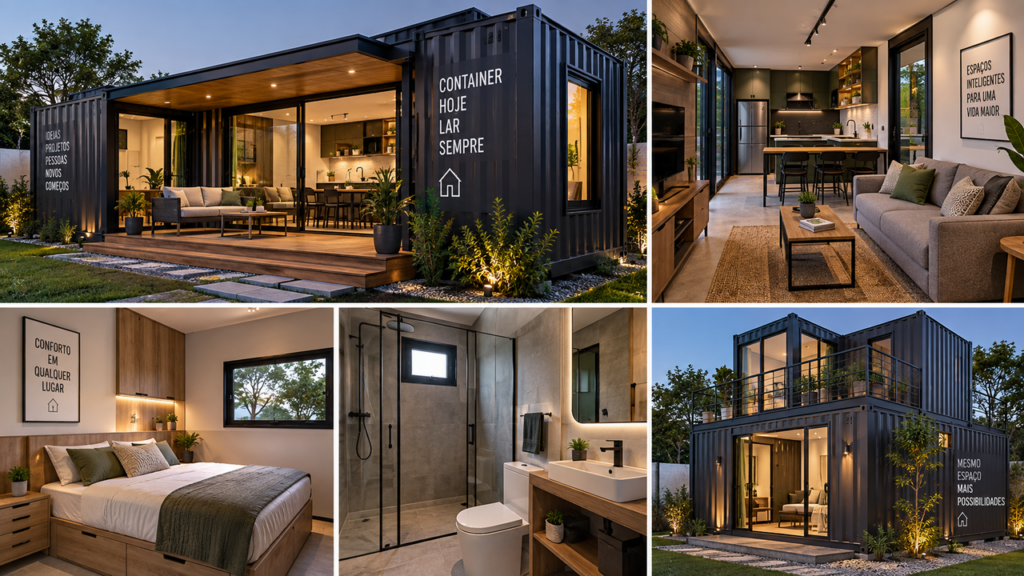 Casal transforma três contêineres marítimos de apenas 6 metros em uma casa de 49 m² com projeto surpreendente e muito mais confortável do que parece