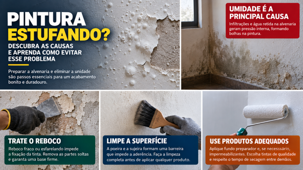 Antes de pintar a parede novamente, descubra por que a tinta estufa, descasca e revela um problema que muita gente ignora